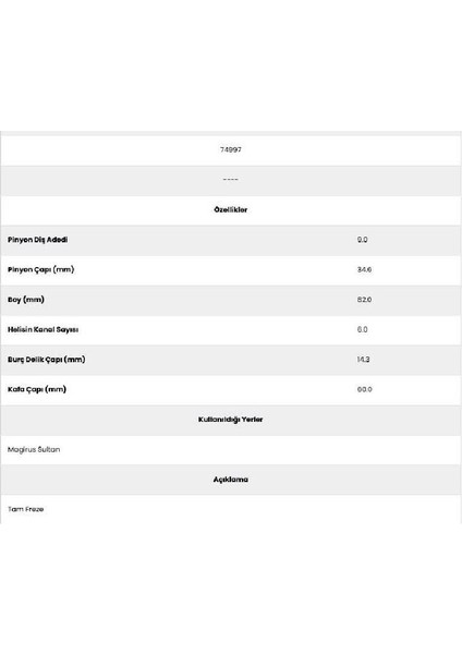 74997 Lombardini 9 Diş 16911910 Marş Dişlisi
