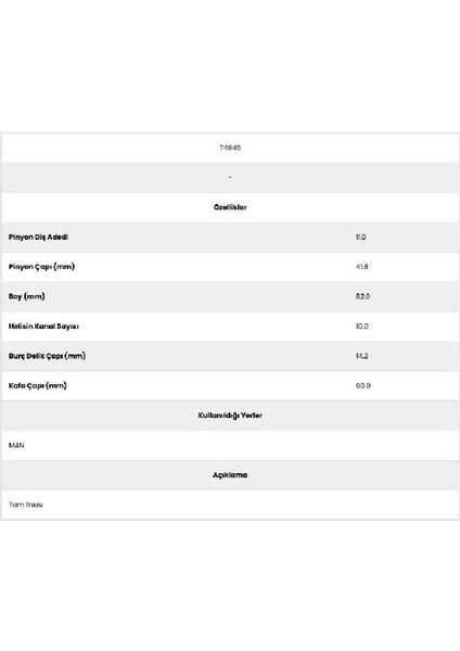 74945 Man 10 Kanal 11 Diş 16902621 Marş Dişlisi fiyatları