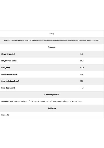 Kanal 9 Diş 10062094 Marş Dişlisi fiyatları