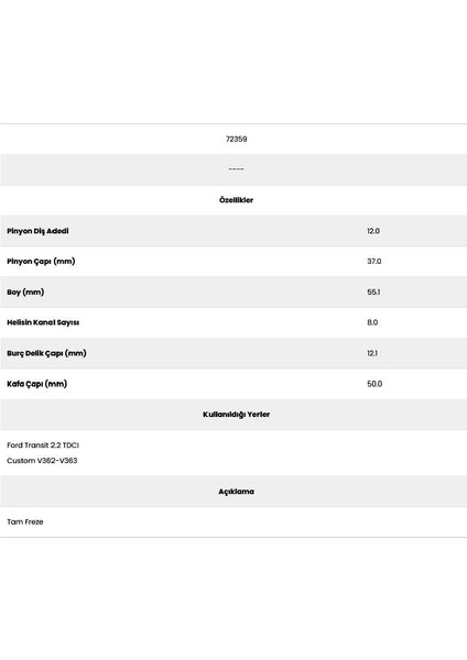 72359 Ford 12 Dıs Marş Dişlisi