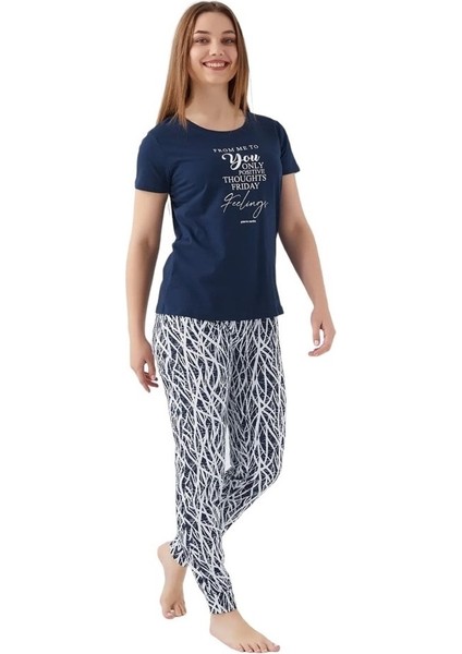 Sıfır Yaka Pamuklu Kısa Kol Bayan Pijama Takım modelleri