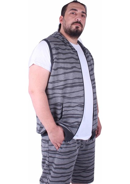 Büyük Beden Unisex Yelek 23600 Gri
