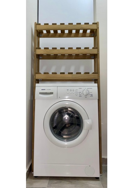 Banyo Çamaşır Makinesi Üstü Raflı Düzenleyici Dolap