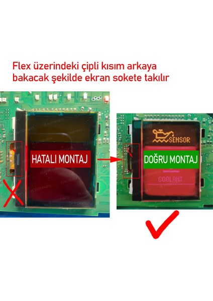 A4 B7 Orta Ekran LCD - A4 Kırmızı Gösterge Ekranı 2001-2009 fiyatları