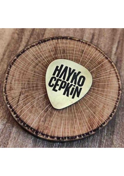 Hayko Cepkin Yazılı Metal Gitar Penasi Gold Renk.
