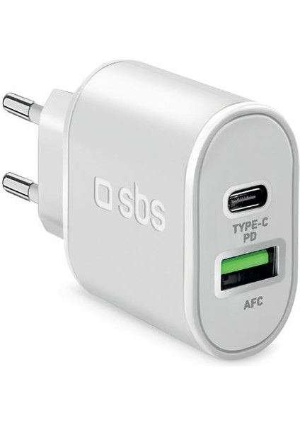 1xusb-A+1xusb-C Pd 20W Beyaz Seyahat Şarj