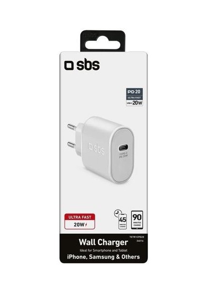 Seyahat Şarj Cihazı 1*usb-C Od 20W Beyaz