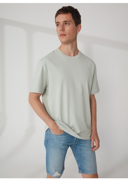 Bisiklet Yaka Düz Yeşil Erkek T-Shirt DT10310_DENIM Trip Bisiklet Yaka Re modelleri