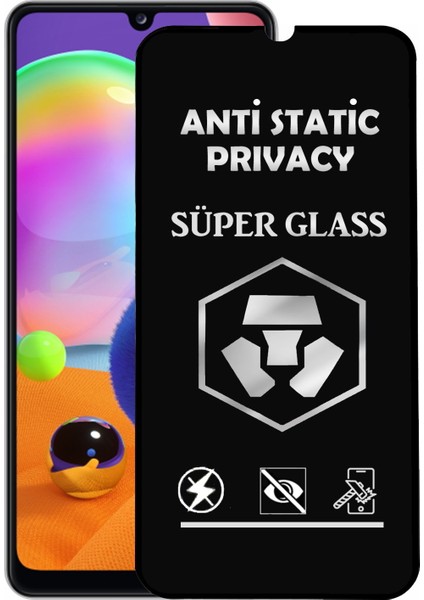 Samsung Galaxy A31 Tam Kaplayan Anti Statik Hayalet Süper Cam Ekran Koruyucu