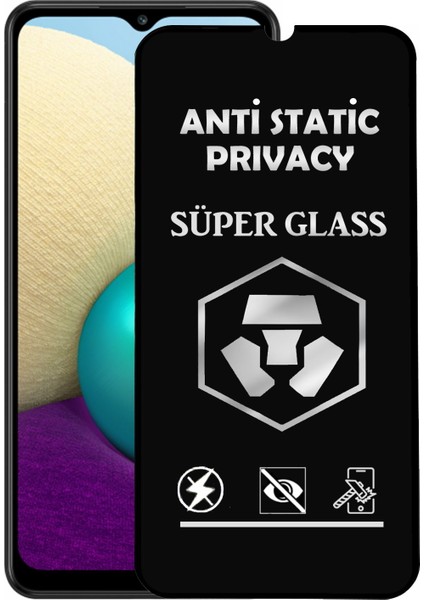 Samsung Galaxy A02 Tam Kaplayan Anti Statik Hayalet Süper Cam Ekran Koruyucu