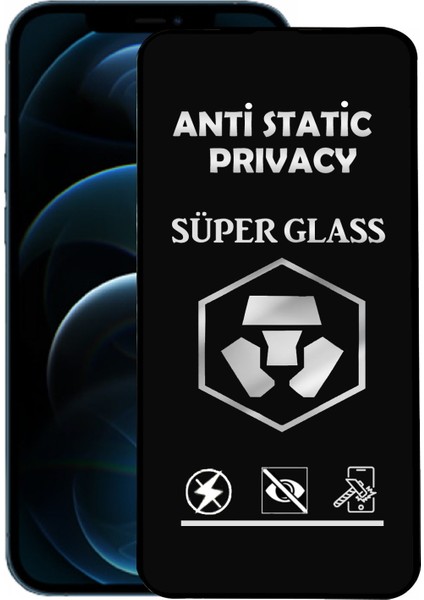 Apple iPhone 12 Pro Max Tam Kaplayan Anti Statik Hayalet Süper Cam Ekran Koruyucu