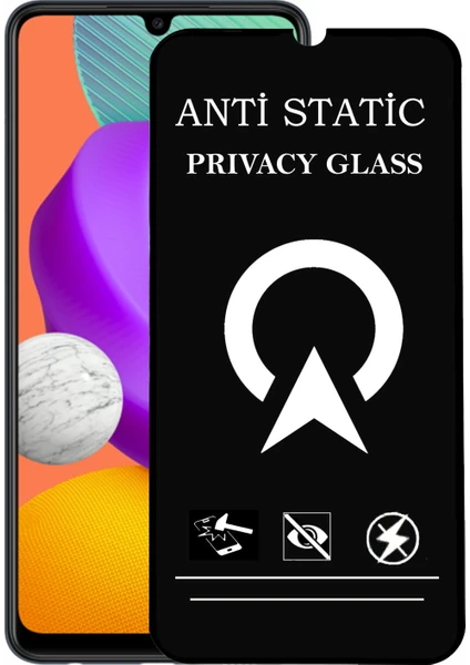 Kzy Samsung Galaxy M22 Tam Kaplayan Anti Statik Görünmez Safir Ekran Koruyucu Hayalet Cam