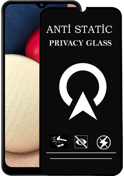 Samsung Galaxy A02S Tam Kaplayan Anti Statik Görünmez Safir Ekran Koruyucu Hayalet Cam