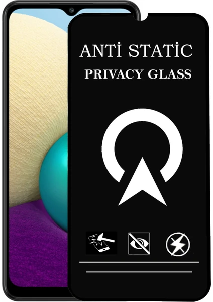 Kzy Samsung Galaxy A02 Tam Kaplayan Anti Statik Görünmez Safir Ekran Koruyucu Hayalet Cam