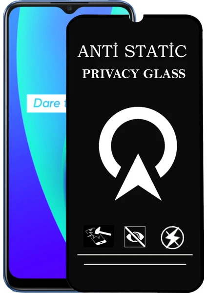 Kzy Realme C15 Tam Kaplayan Anti Statik Görünmez Safir Ekran Koruyucu Hayalet Cam