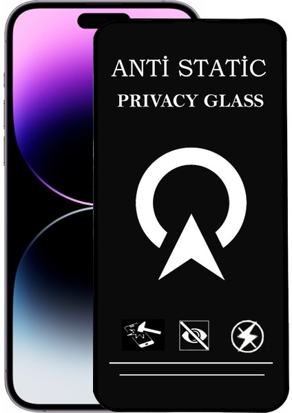 Apple iPhone 14 Pro Max Tam Kaplayan Anti Statik Görünmez Safir Ekran Koruyucu Hayalet Cam
