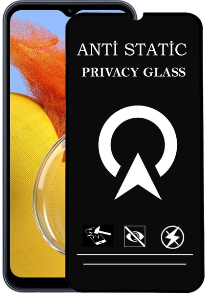 Kzy Samsung Galaxy M14 Tam Kaplayan Anti Statik Görünmez Safir Ekran Koruyucu Hayalet Cam