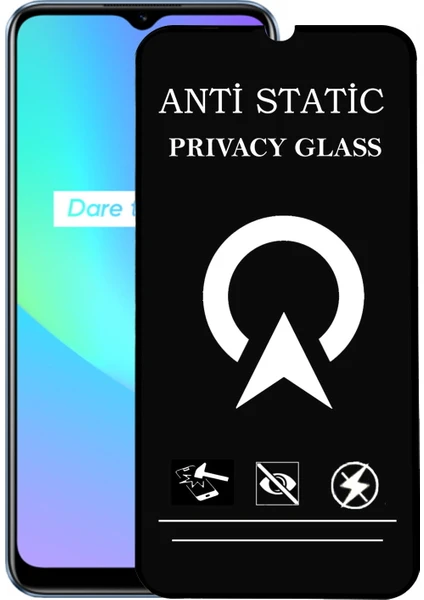 Kzy Realme C25 Tam Kaplayan Anti Statik Görünmez Safir Ekran Koruyucu Hayalet Cam