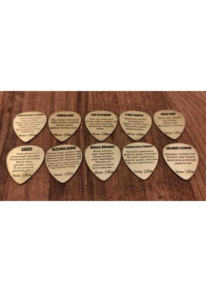 Yavuz Çetin Şarkı Sözleri Yazılı 10'lu Metal Pena Set