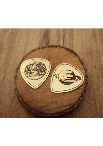 Dünya ve Satürn 2'li Metal Pena