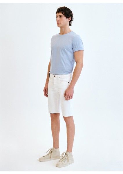 Beyaz Erkek Denim Şort DTE317_STRAIGHT Fit Normal Bel Beya fırsatları