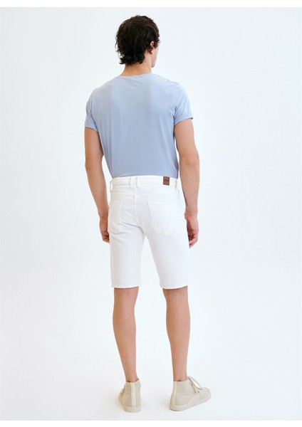 Beyaz Erkek Denim Şort DTE317_STRAIGHT Fit Normal Bel Beya indirimleri