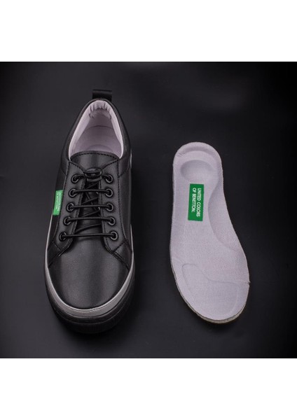 Siyah-Füme Yumuşak Deri Kadın Sneaker Bn 30366