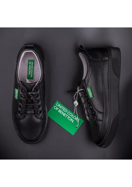 Siyah Yumuşak Deri Kadın Sneaker Bn 30366