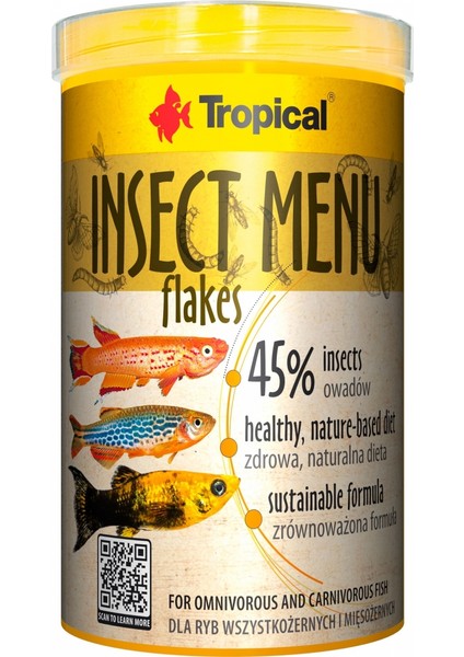 Insect Menü Flakes Böcek Özlü Pul Balık Yemi
