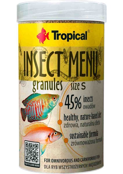 Insect Menü Granül Size S Böcek Özlü Balık Yemi 1000 ml