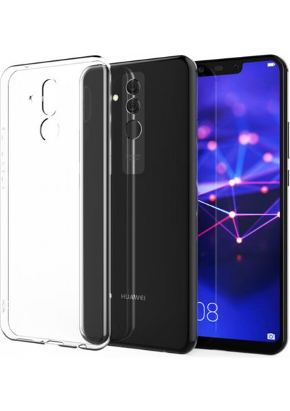 Huawei Mate 20 Lite ile Uyumlu Kılıf Şeffaf Kamera Korumalı Esnek Silikon Telefon Kılıfı Kapak