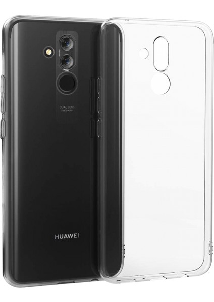 Huawei Mate 20 Lite ile Uyumlu Kılıf Şeffaf Kamera Korumalı Esnek Silikon Telefon Kılıfı Kapak