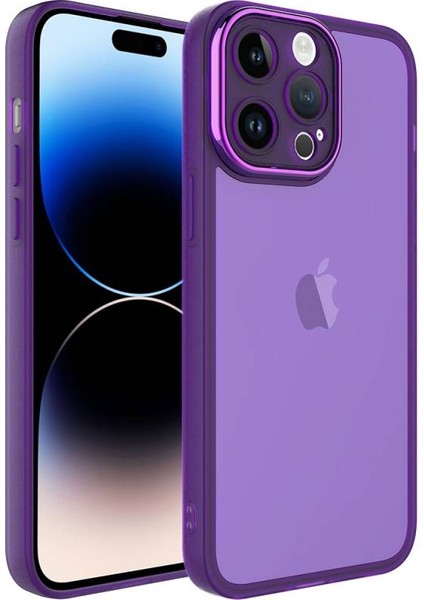 Apple iPhone 13 Pro ile Uyumlu Kılıf Kamera Korumalı Transparan Arka Yüzey Telefon Kılıfı