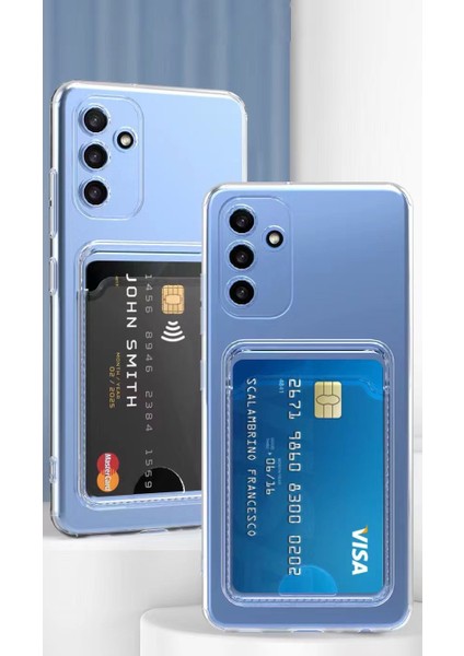 Samsung Galaxy A54 Kartlıklı Cüzdanlı Kamera Korumalı Şeffaf Esnek Silikon Kapak (Setra) indirimleri