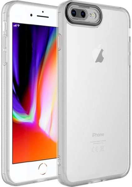 Apple iPhone 8 Plus ile Uyumlu Kılıf Kamera Korumalı Transparan Arka Yüzey Telefon Kılıfı