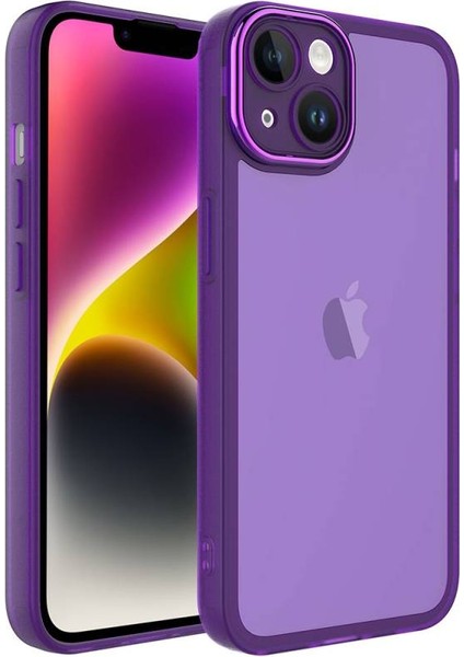 Apple iPhone 14 Plus ile Uyumlu Kılıf Kamera Korumalı Transparan Arka Yüzey Telefon Kılıfı