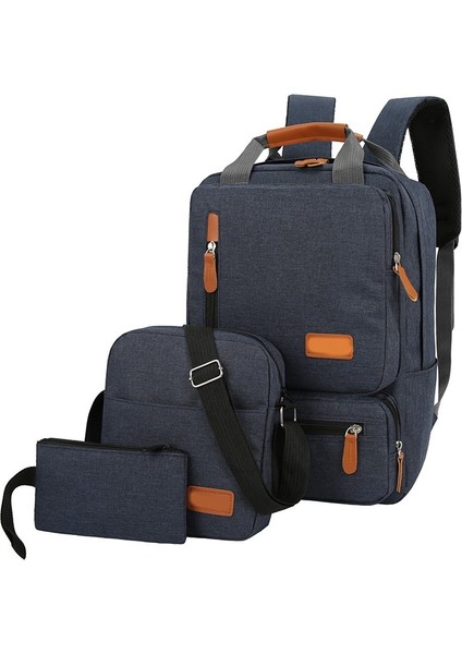 Rahat Erkek Sırt Çantası Üç Parçalı Set Açık Seyahat Bilgisayar Çantası Erkek ve Kadın Büyük Kapasiteli Omuzdan Askili Çanta (Yurt Dışından)