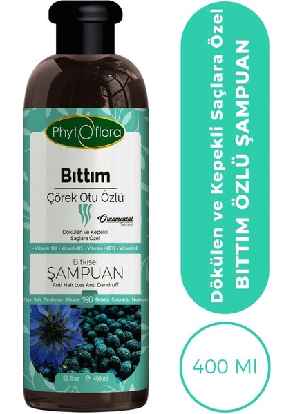 Dökülen Ve Kepekli Saçlara Özel Bıttım Özlü Bitkisel Şampuan 400 Ml