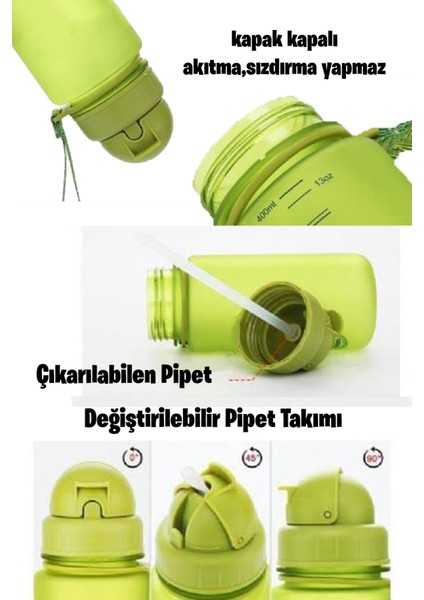 Fiftyfifty Pipetli Koleksyion Tritan Su Matarası 400 ml