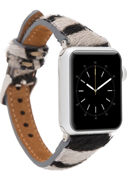 Apple Watch Uyumlu Deri Kordon 38-40-41MM Slim Zebra