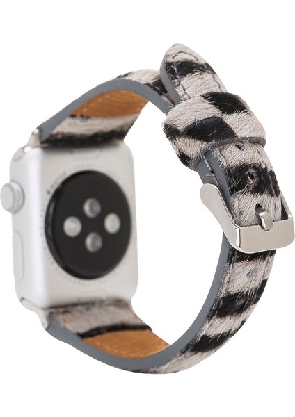 Apple Watch Uyumlu Deri Kordon 38-40-41MM Slim Zebra