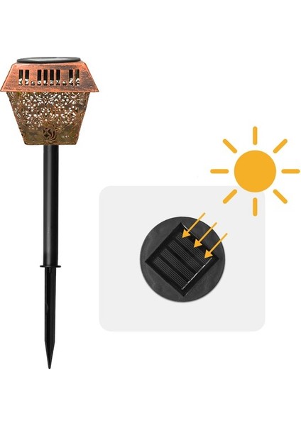 Top One Açık Yağmur Geçirmez Çim Zemin Lambası Petal Hollow Ferforje Peyzaj Lambası LED Güneş Aydınlatma Lambası () (Yurt Dışından)