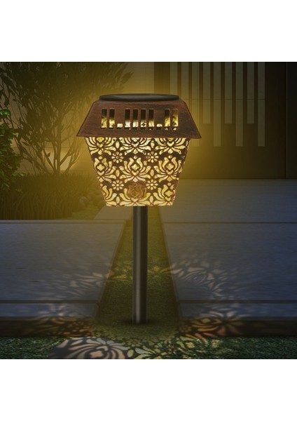 Top One Açık Yağmur Geçirmez Çim Zemin Lambası Petal Hollow Ferforje Peyzaj Lambası LED Güneş Aydınlatma Lambası () (Yurt Dışından) modelleri