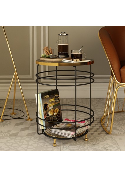 Sehpa Avangart Gold Ayaklı Çelik Yan Orta Sehpa Gold Rafli Modern Metal Zigon Sehpa Çiçeklik modelleri