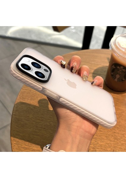 Apple iPhone 14 Pro Max Kılıf Zebana Airbag Fundas Silikon Kılıf Beyaz