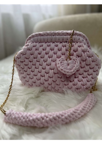 Pembe Clutch Çanta