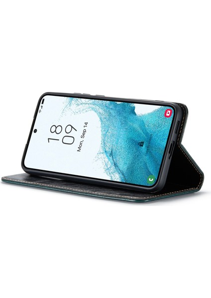 Samsung Galaxy S23 Plus Için Çizgiye Döküm Anti Telefon Kılıfı, Ağaç Doku Telefon Kapağı Deri Stand Cüzdan Telefon Kabuğu (Yurt Dışından)