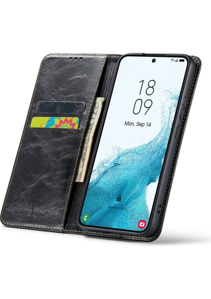 Samsung Galaxy S23 Plus Için Çizgiye Döküm Anti Telefon Kılıfı, Ağaç Doku Telefon Kapağı Deri Stand Cüzdan Telefon Kabuğu (Yurt Dışından) modelleri
