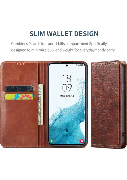 Samsung Galaxy S23 Plus Için Çizgiye Döküm Anti Telefon Kılıfı, Ağaç Doku Telefon Kapağı Deri Stand Cüzdan Telefon Kabuğu (Yurt Dışından) indirimleri