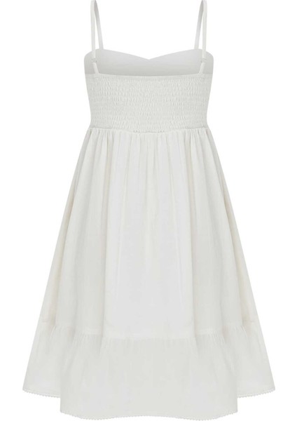 Askılı İşlemeli Mini Elbise Standart Renk Y2262113_089